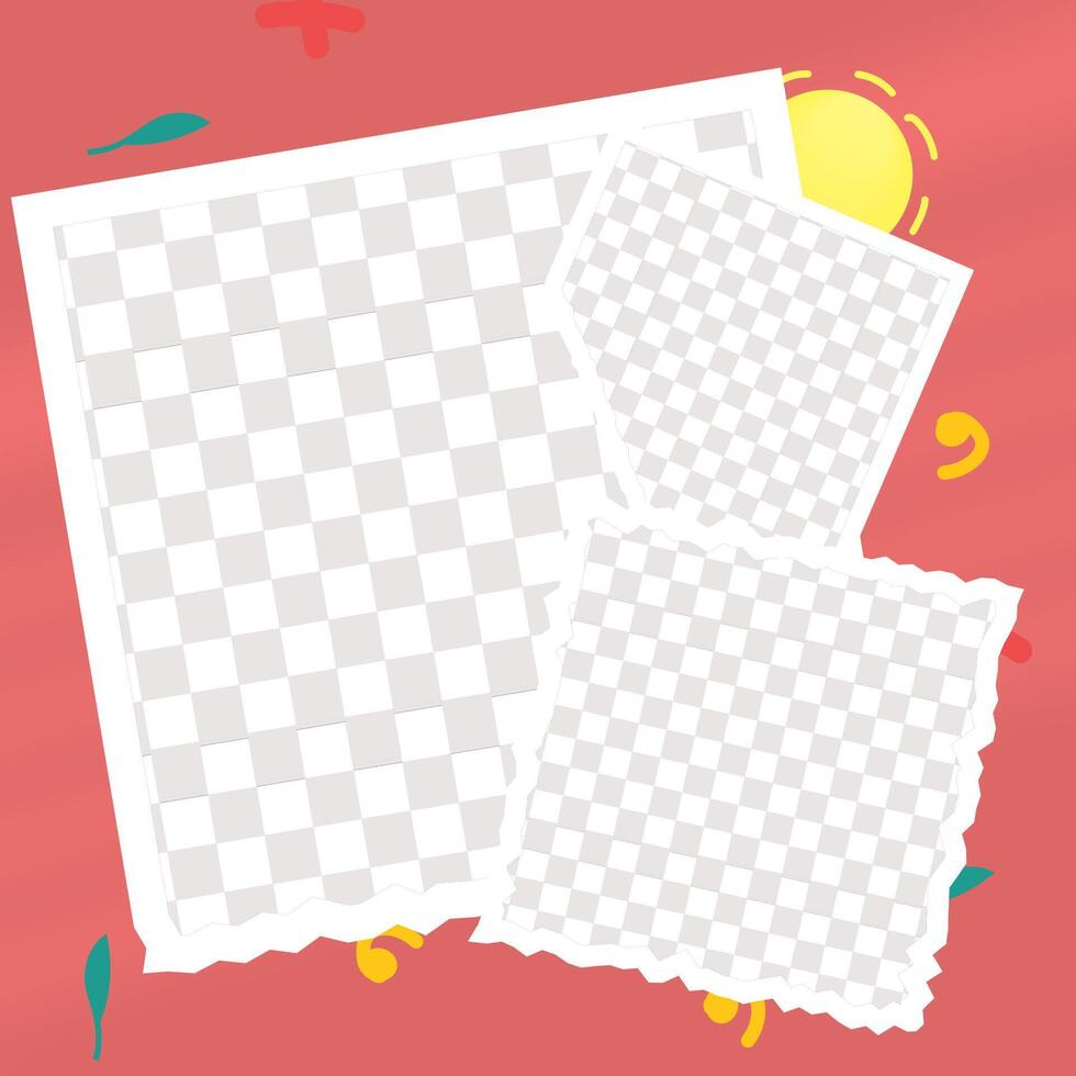 collage template, with a doodle sun background vector