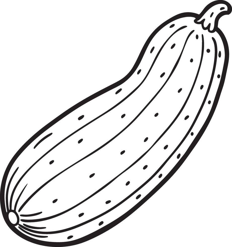 Cucumber Vegetable Illustration for Coloring Pages for Kids vector