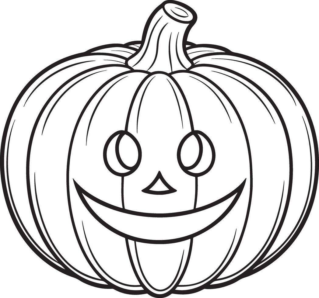 Pumpkin Vegetable Illustration for Coloring Pages for Kids vector