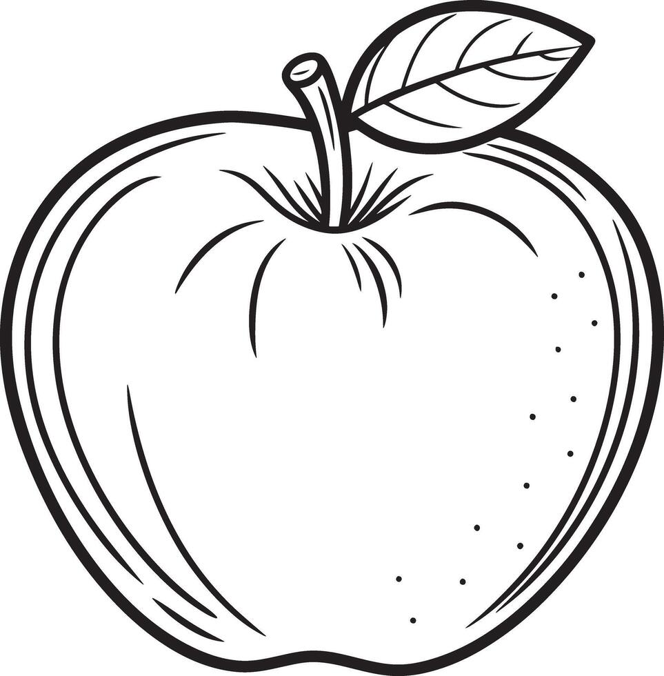 apple fruit illustration for coloring pages for kids vector