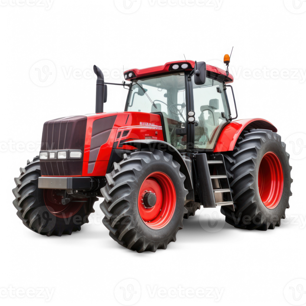 a red tractor on transparent background png