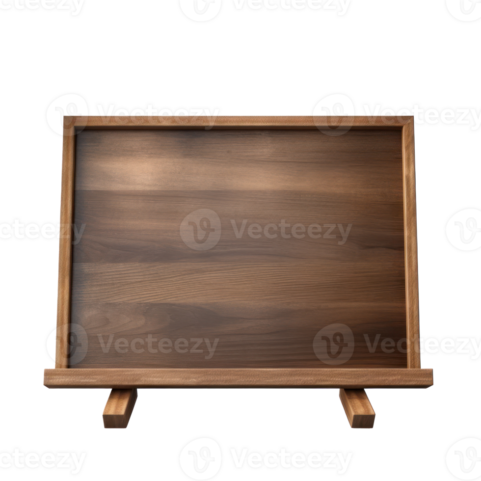 a wooden easel with a blank board on it png