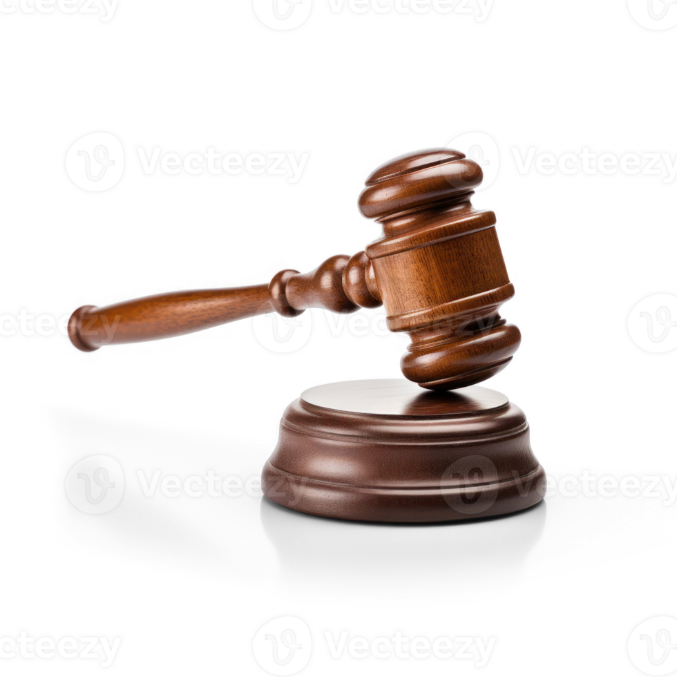 wooden gavel on transparent background png