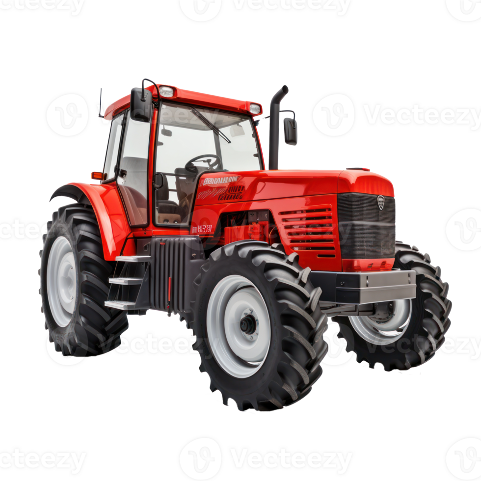 a red tractor on a transparent background png