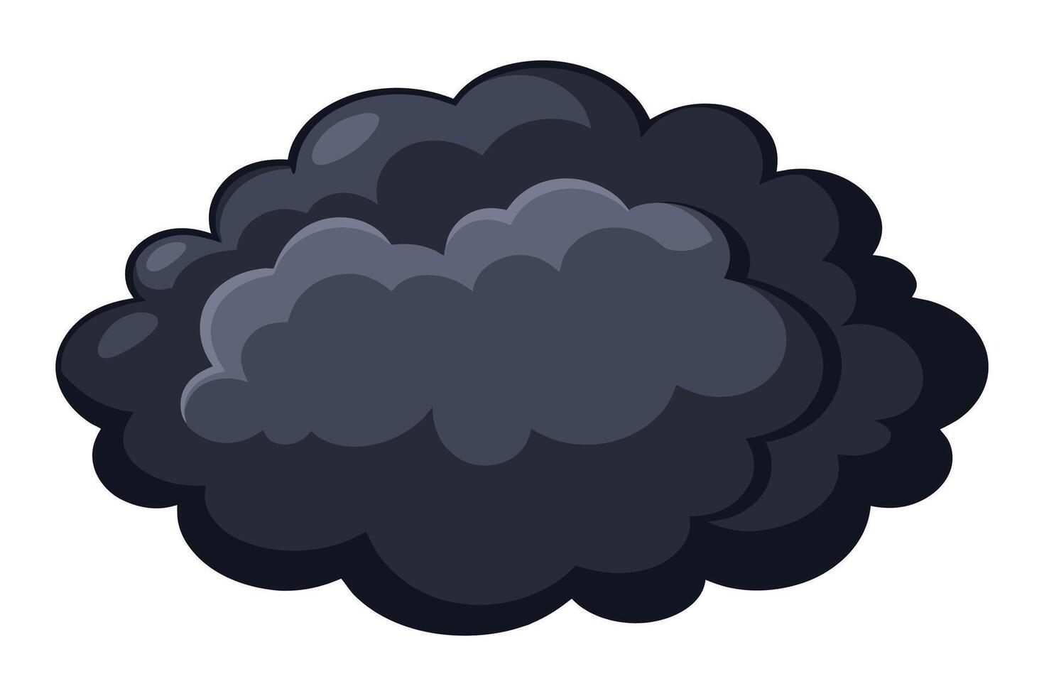 Darkness cloud fluffy shape flat illustration on white background vector