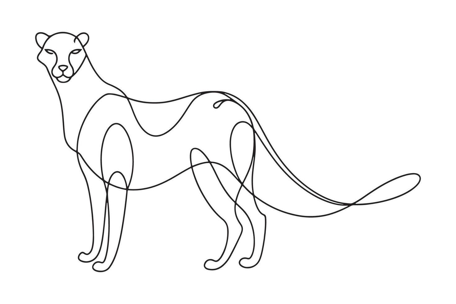 Chimpanzee Continuous line art illustration on white background. vector