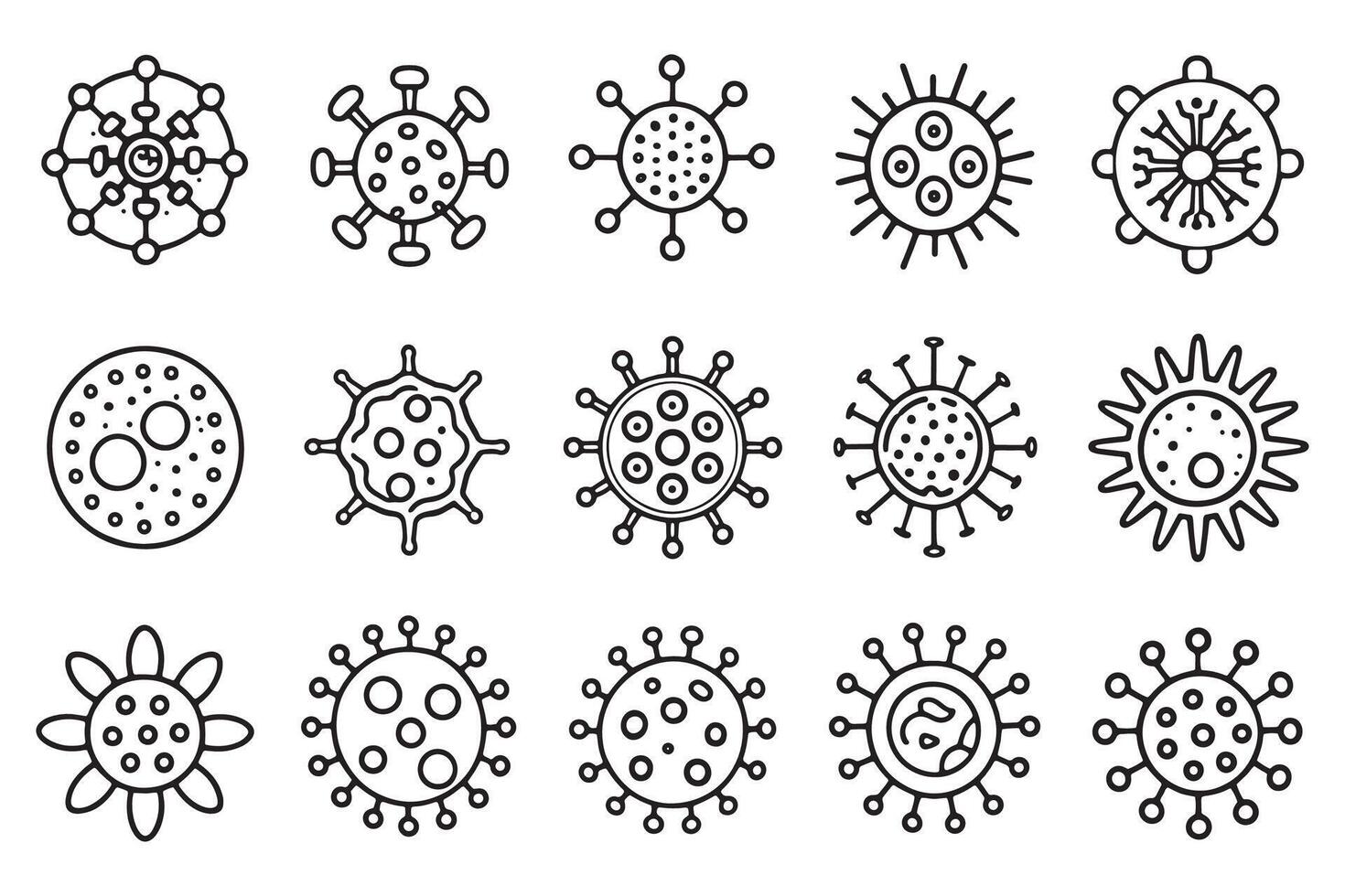 Pathogen cells concept related icons set isolated on white background flat illustration vector
