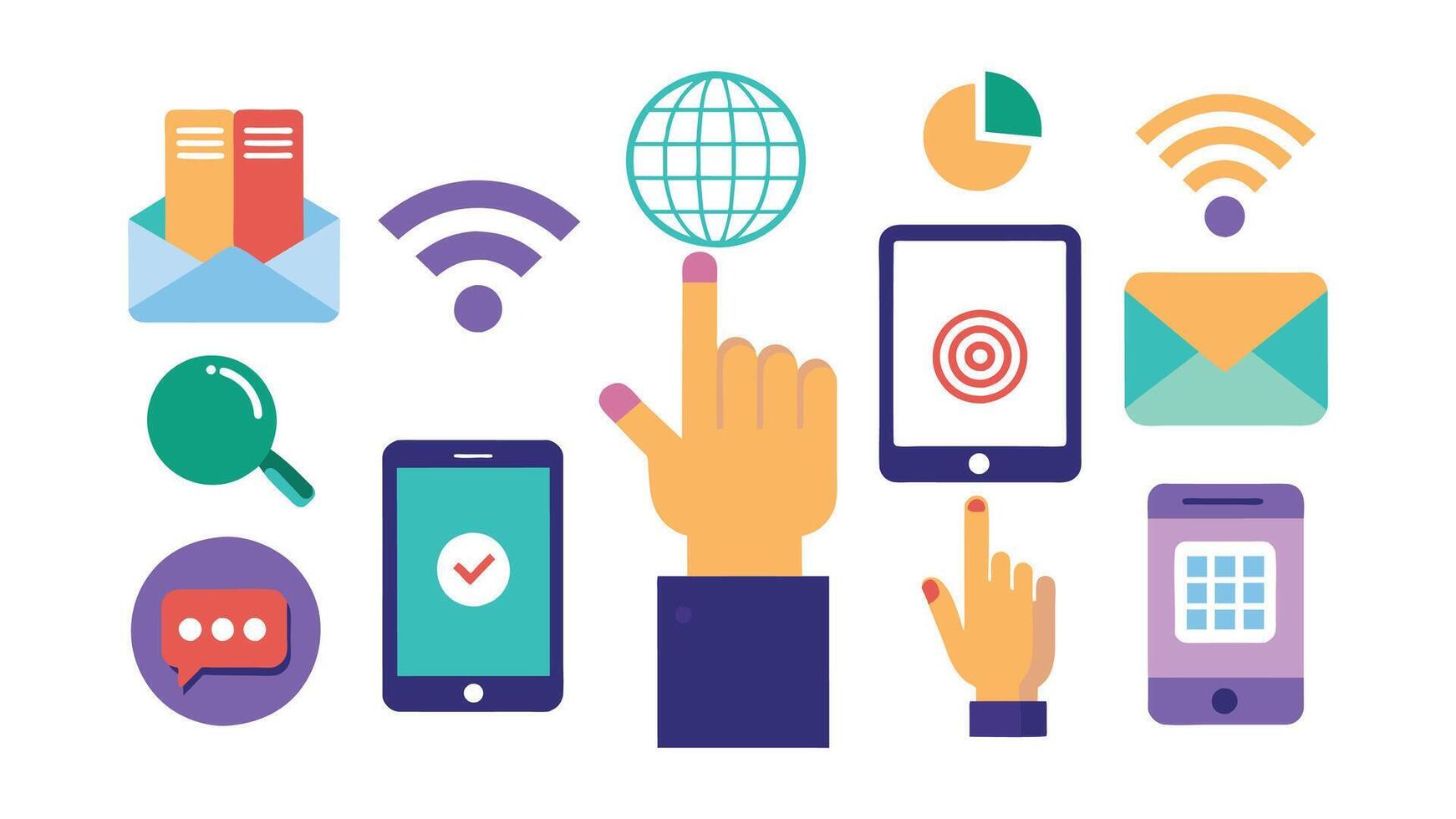 Web gesture hand icons. Simple icons with hand using smartphone sign fingers touch click zoom rotate tap display vector