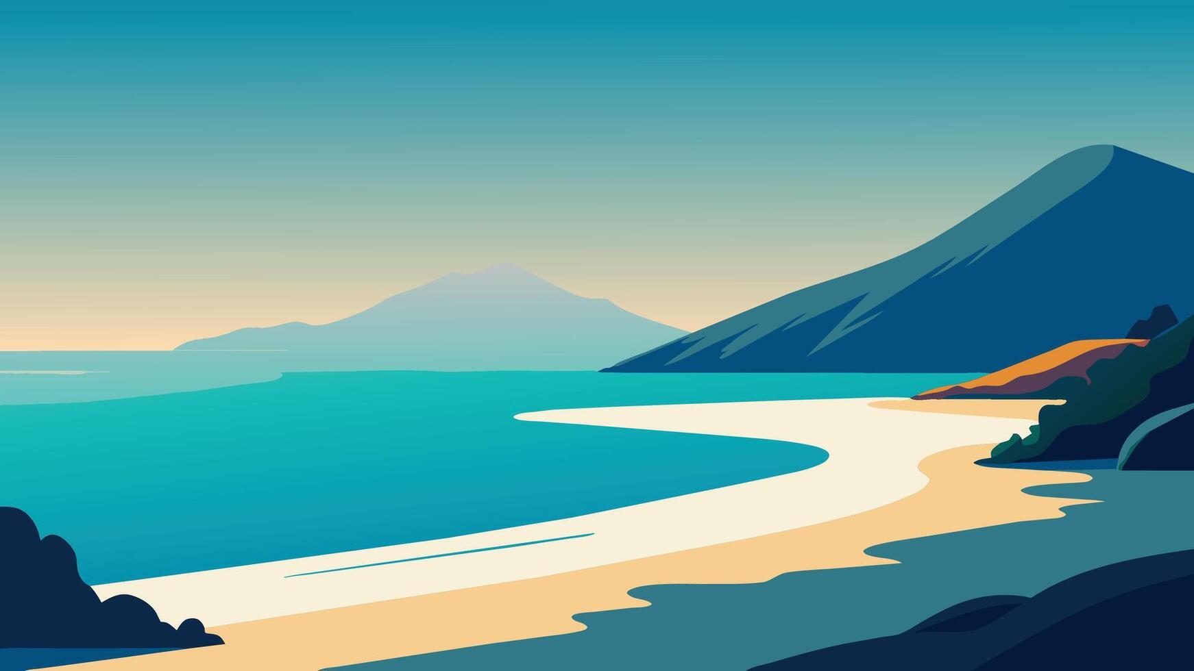 Stunning morning view of beach of Zakynthos Zante island. Sunny spring seascape of the Ionian Sea Greece Europe. Beauty of nature concept background. illustration. vector