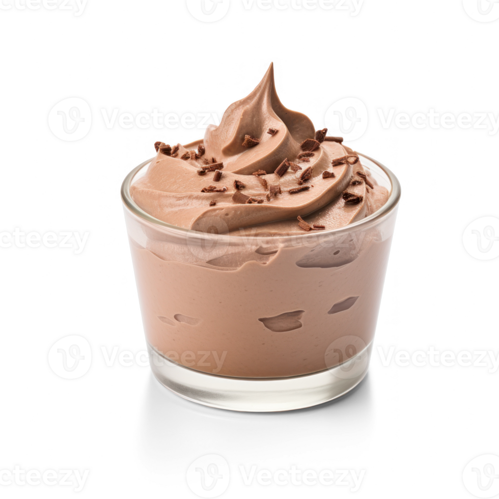 chocolate pudding in a glass with whipped cream png