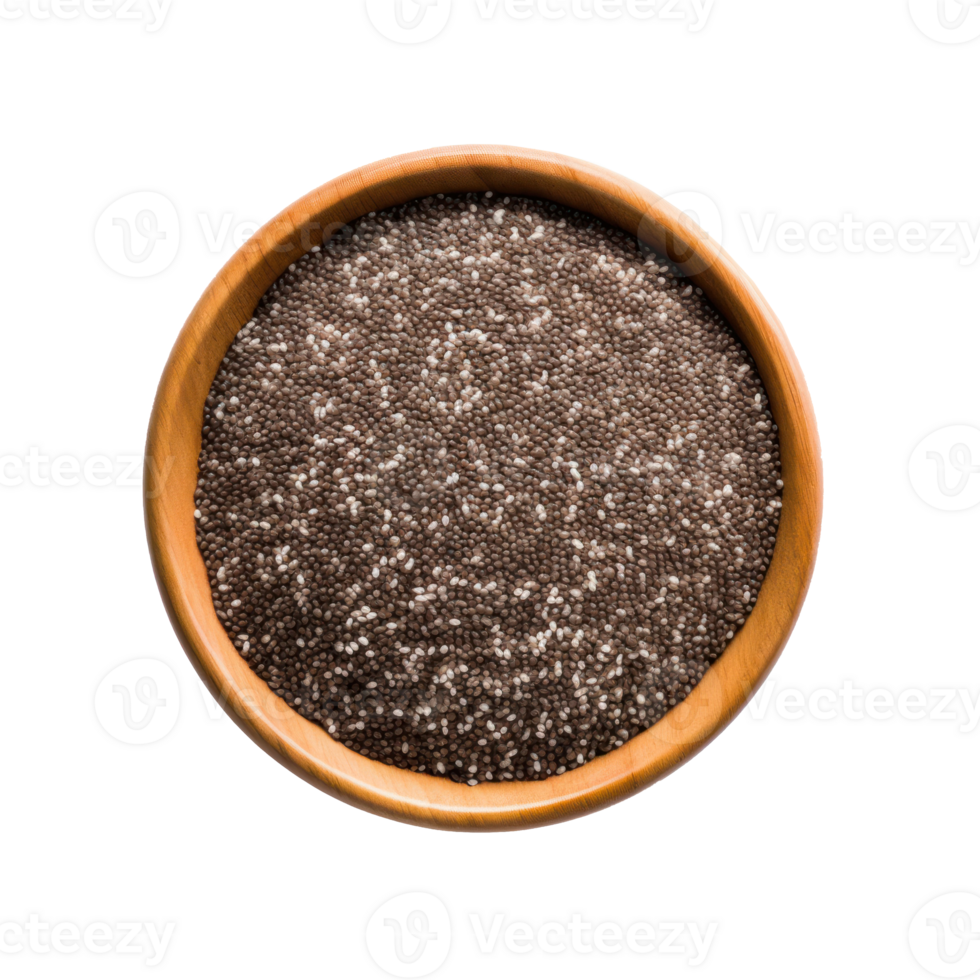 chia seeds in a bowl on a transparent background png