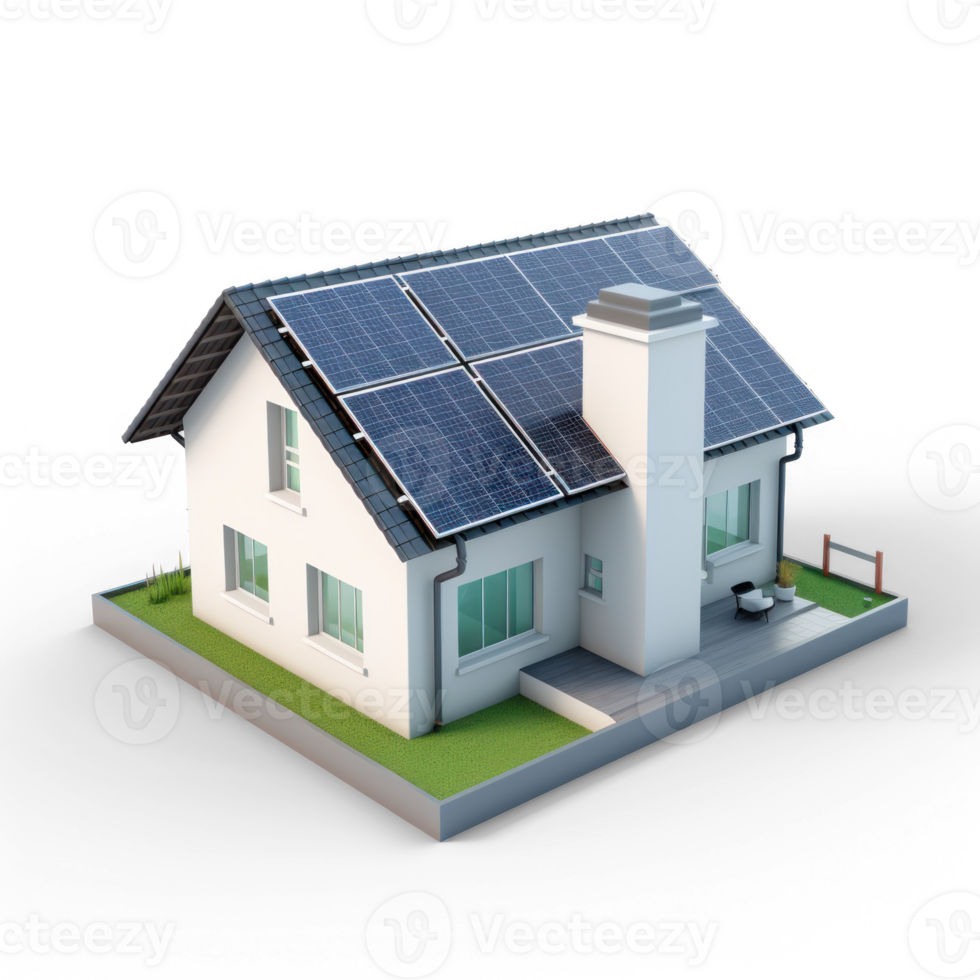 a house with solar panels on the roof png