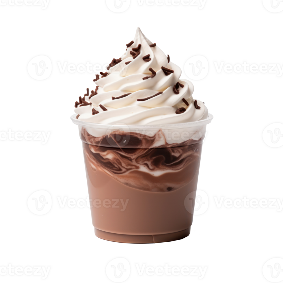 chocolate milkshake with whipped cream and chocolate chips png