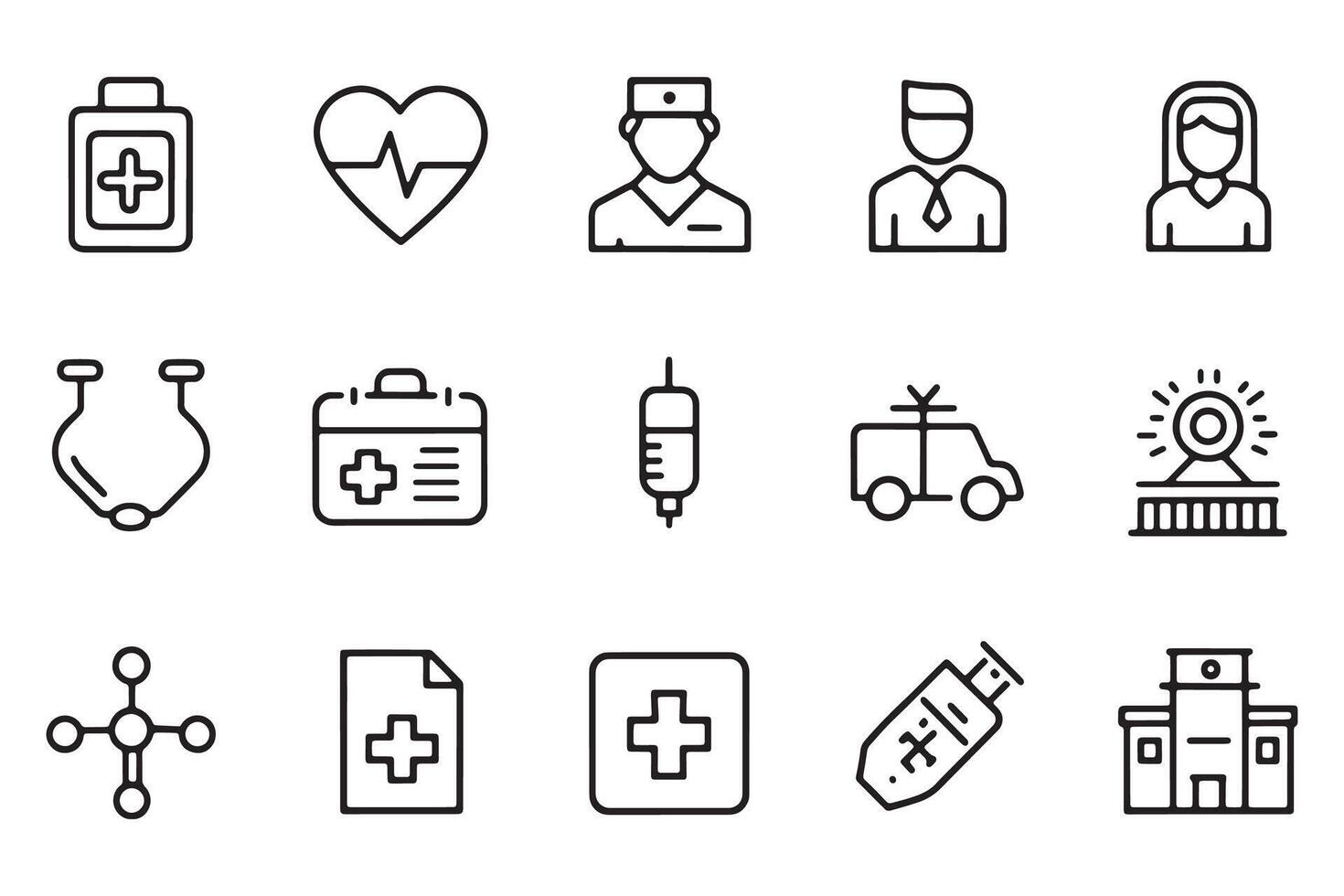 Medical healthcare related icons set isolated on white background flat illustration vector