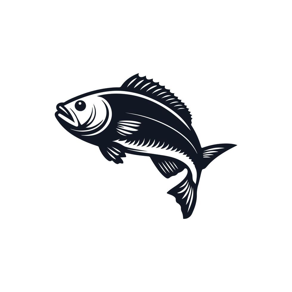 Salmon or trout fish icon of design Salmon fish silhouette in illustration vector