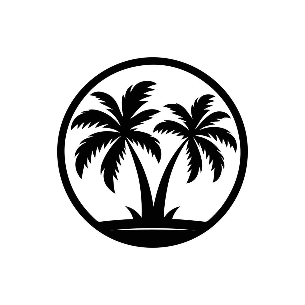 Palm Tree Silhouette, Silhouette Palm Tree, Palm tree illustration vector