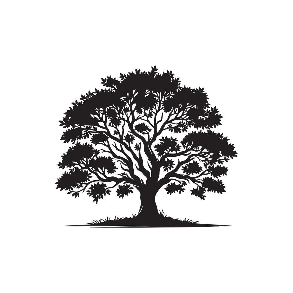 Free tree silhouettes illustration on white background vector