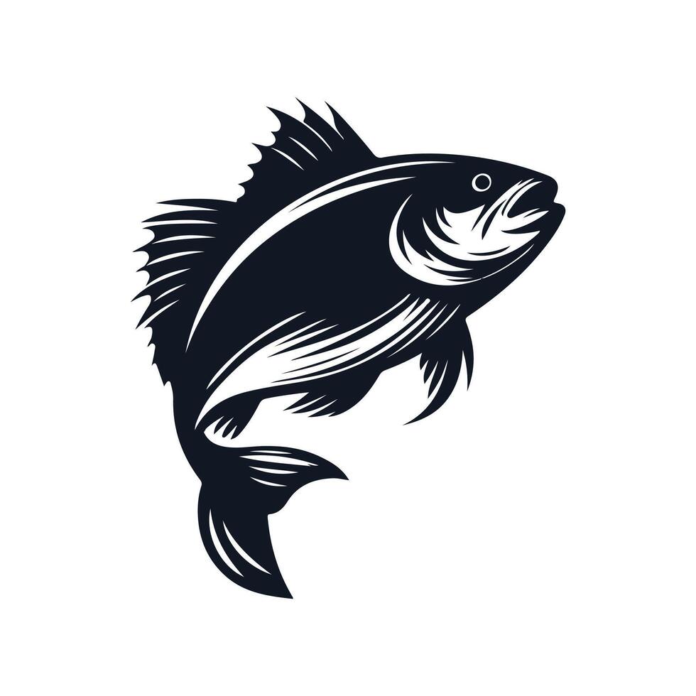 Salmon or trout fish icon of design Salmon fish silhouette in illustration vector