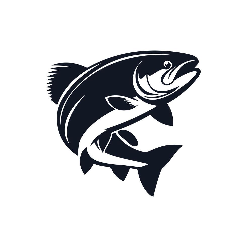 Salmon or trout fish icon of design Salmon fish silhouette in illustration vector