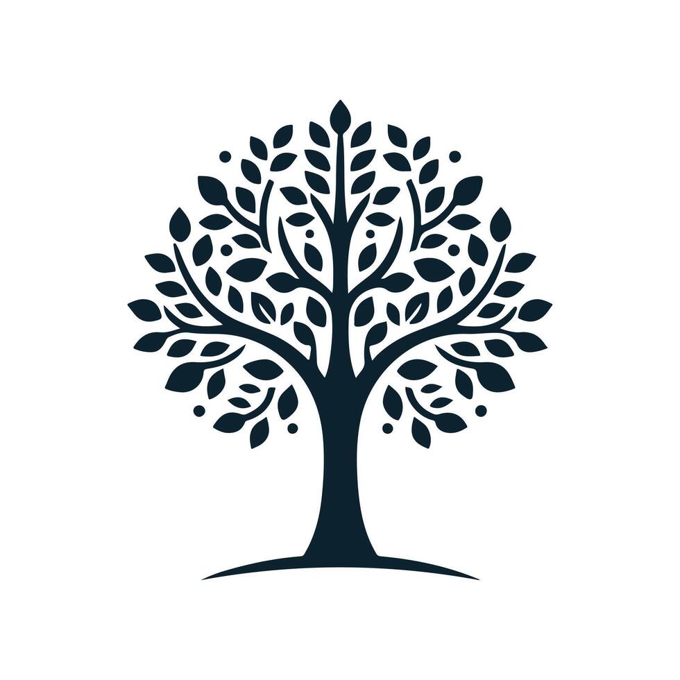 Silhouette tree design template. tree branch love illustration design vector