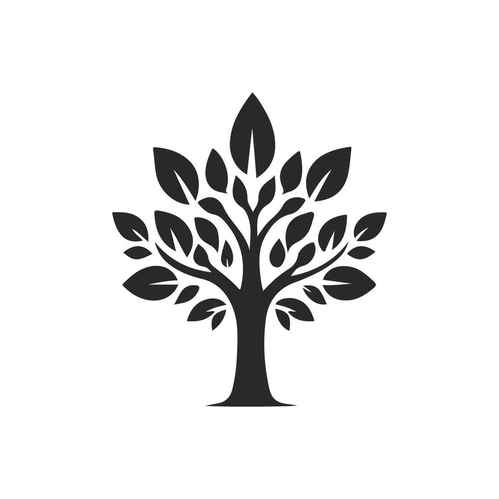 Silhouette tree design template. tree branch love illustration design vector