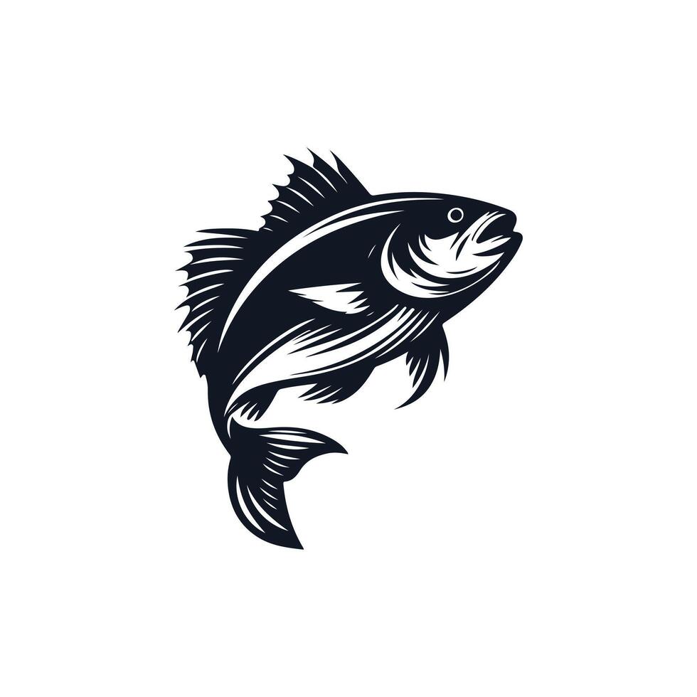 Salmon or trout fish icon of design Salmon fish silhouette in illustration vector