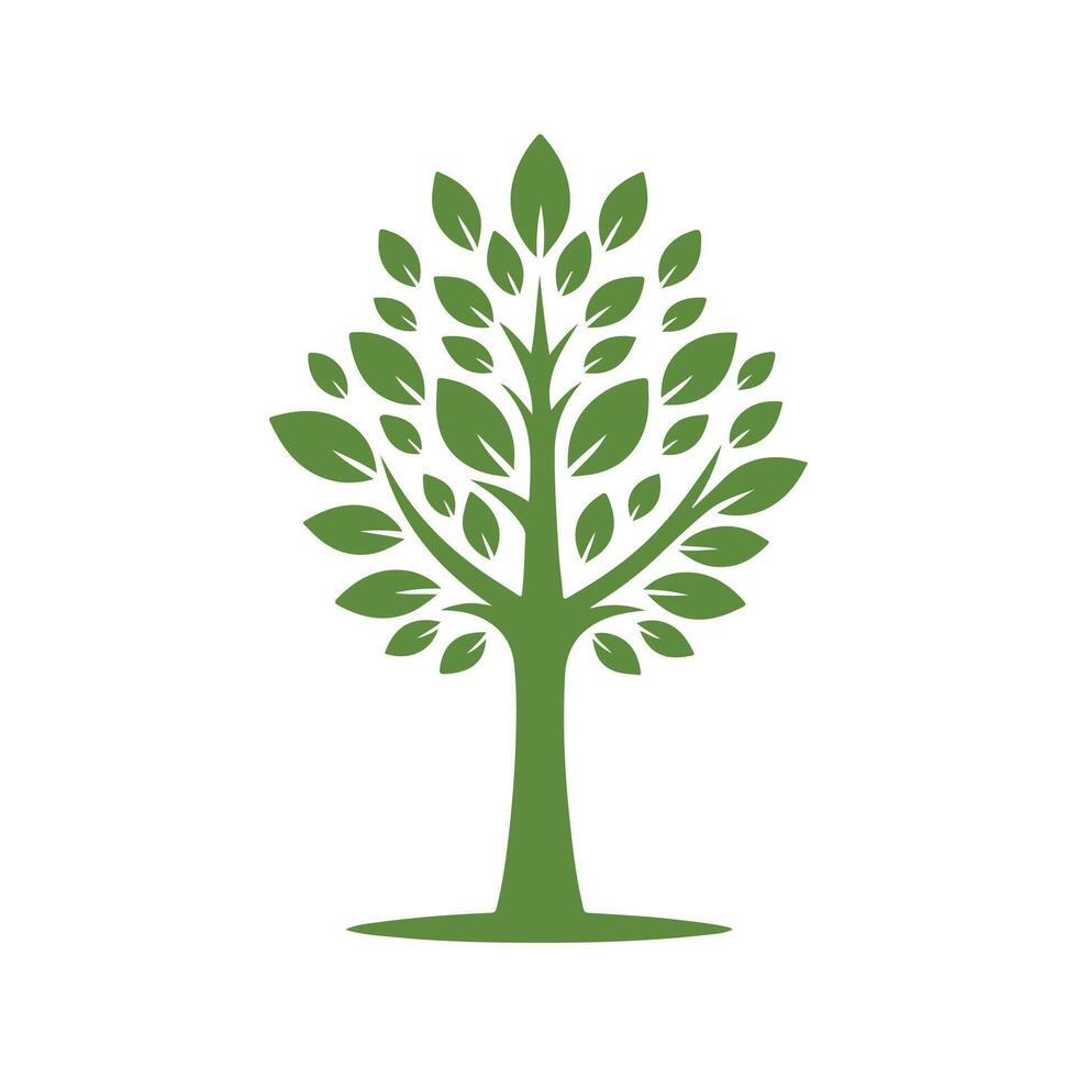 Silhouette tree design template. tree branch love illustration design vector