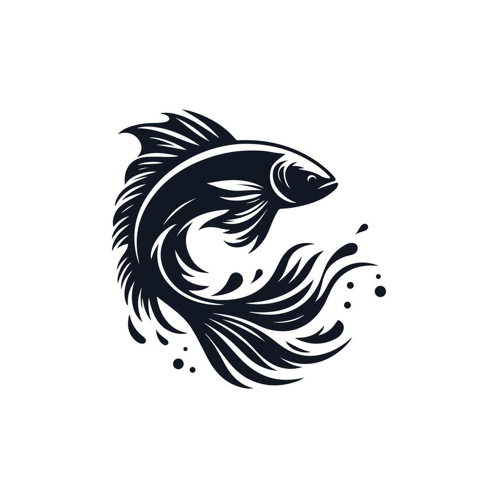 Salmon or trout fish icon of design Salmon fish silhouette in illustration vector