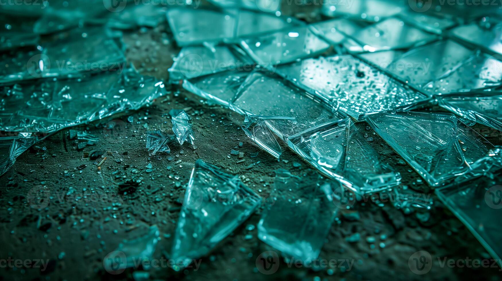 Shattered glass on the floor, symbolizing broken dreams and shattered hopes photo