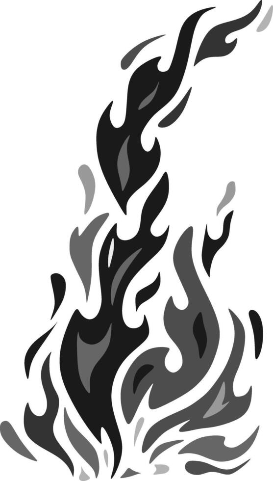 An illustration of black fire vector