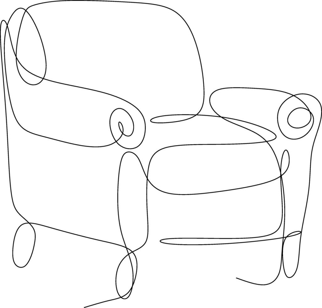 ne line art. one continuous line. an illustration of a sofa vector