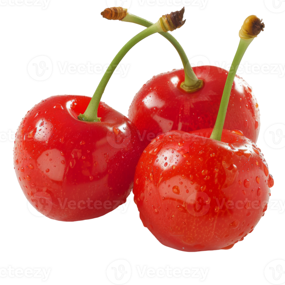 Cherry, fruit realistic Illustration. Realistic Transparent file. Mockup template for artwork graphic design png