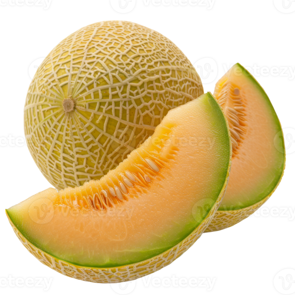 Cantaloupe, fruit realistic Illustration. Realistic Transparent file. Mockup template for artwork graphic design png