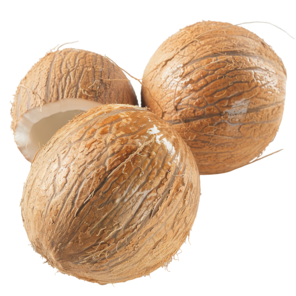 Coconut, fruit realistic Illustration. Realistic Transparent file. Mockup template for artwork graphic design png