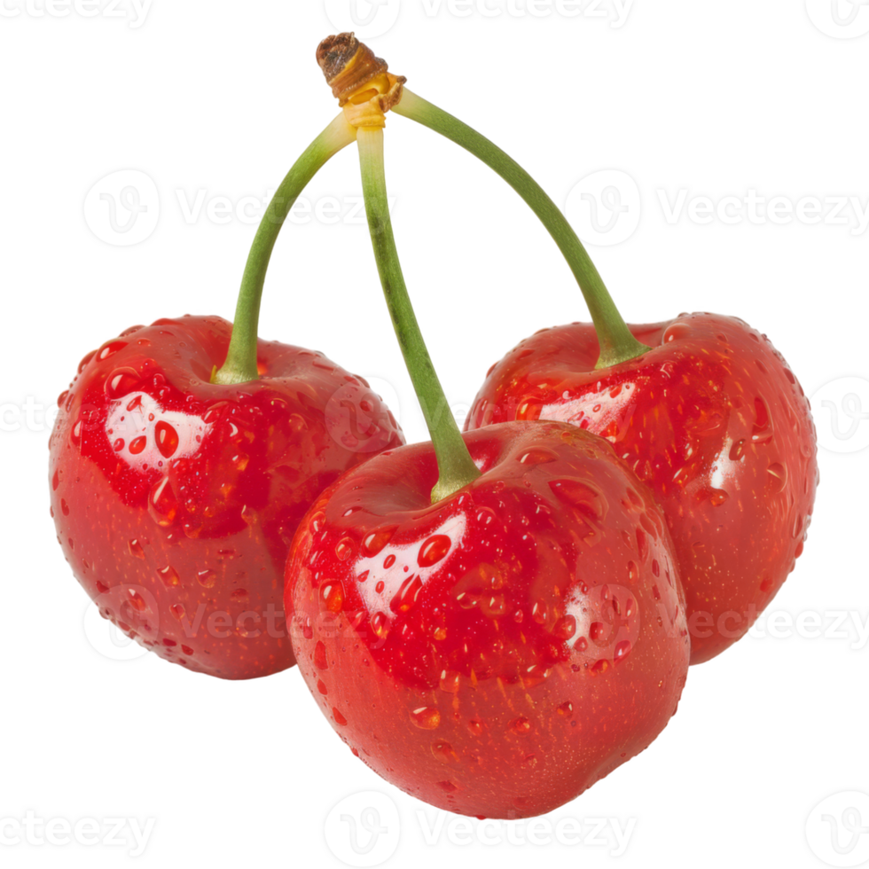 Cherry, fruit realistic Illustration. Realistic Transparent file. Mockup template for artwork graphic design png