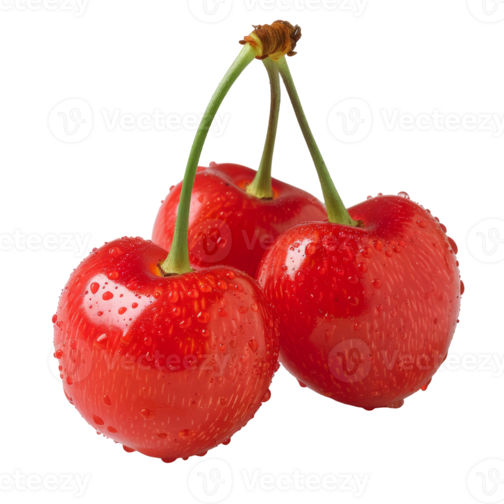 Cherry, fruit realistic Illustration. Realistic Transparent file. Mockup template for artwork graphic design png