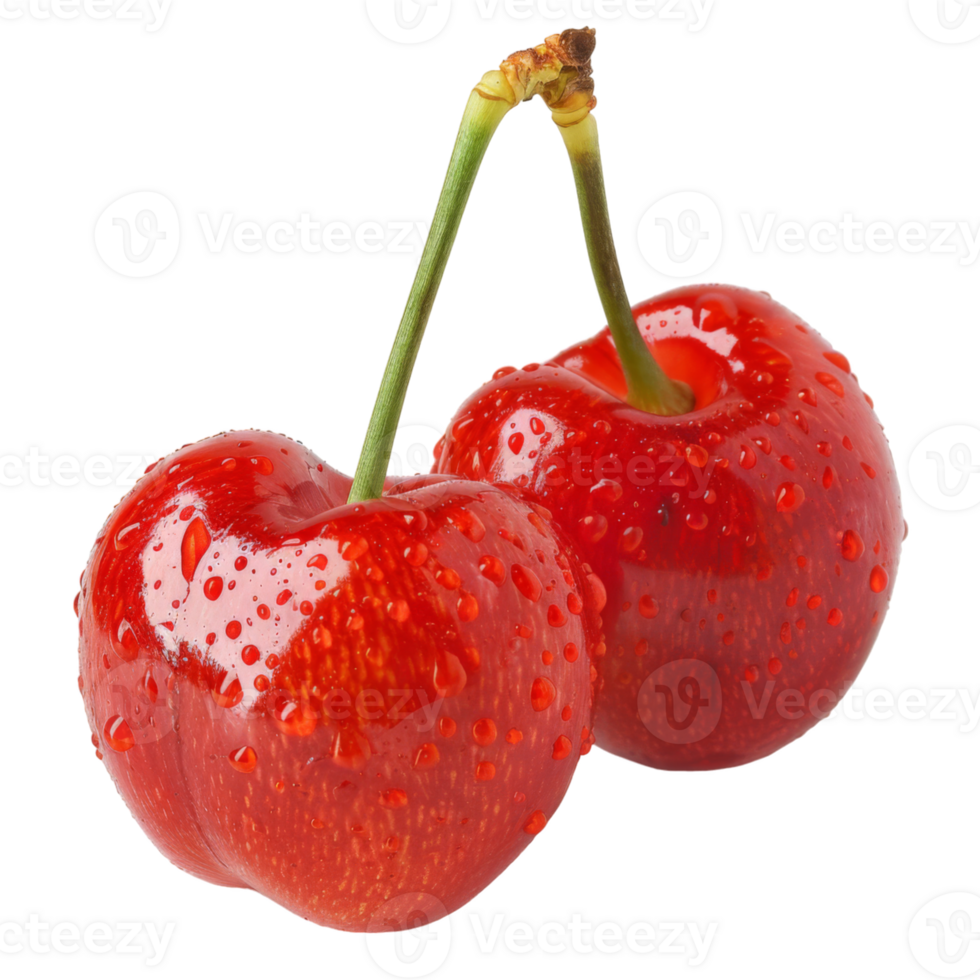 Cherry, fruit realistic Illustration. Realistic Transparent file. Mockup template for artwork graphic design png