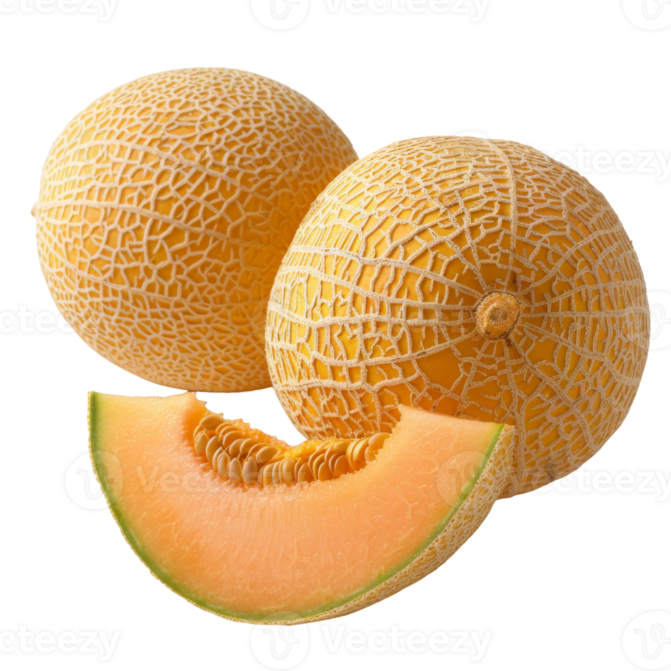 Cantaloupe, fruit realistic Illustration. Realistic Transparent file. Mockup template for artwork graphic design png