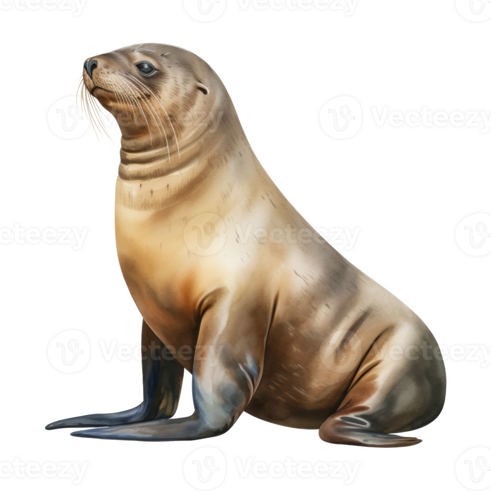 Sea Lion, Animal Illustration. Watercolor Style png