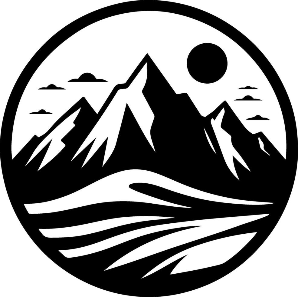 Collection of Mountain Silhouettes Clip Art vector
