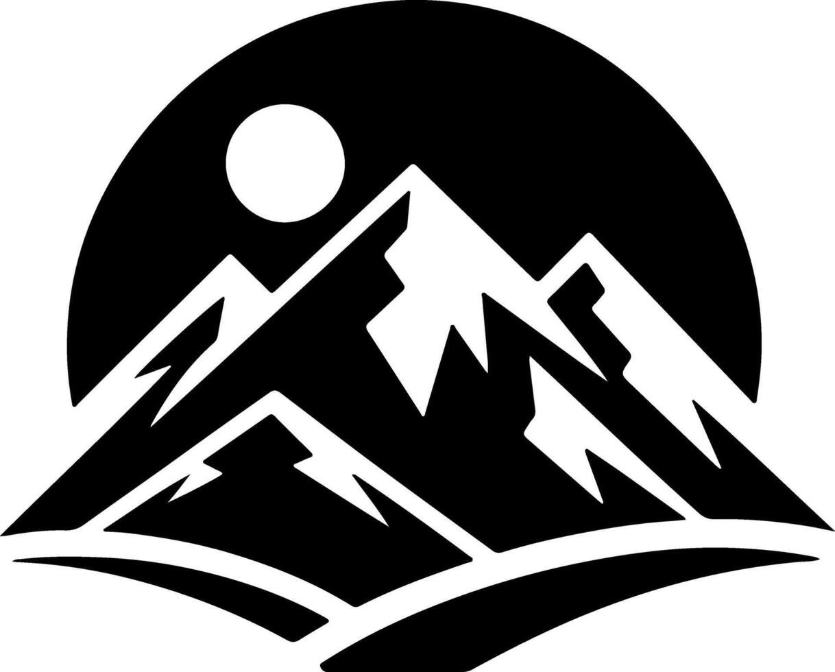 Collection of Mountain Silhouettes Clip Art vector