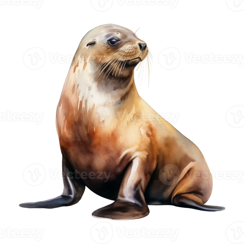Sea Lion, Animal Illustration. Watercolor Style png