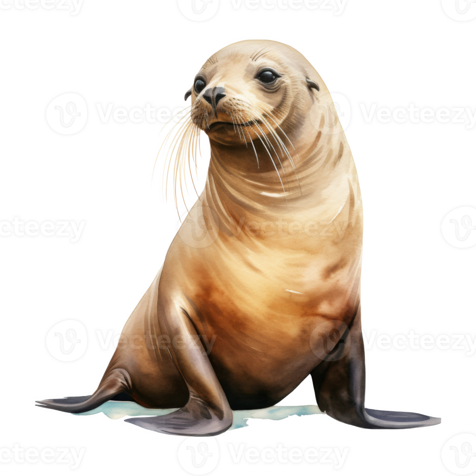 Sea Lion, Animal Illustration. Watercolor Style png