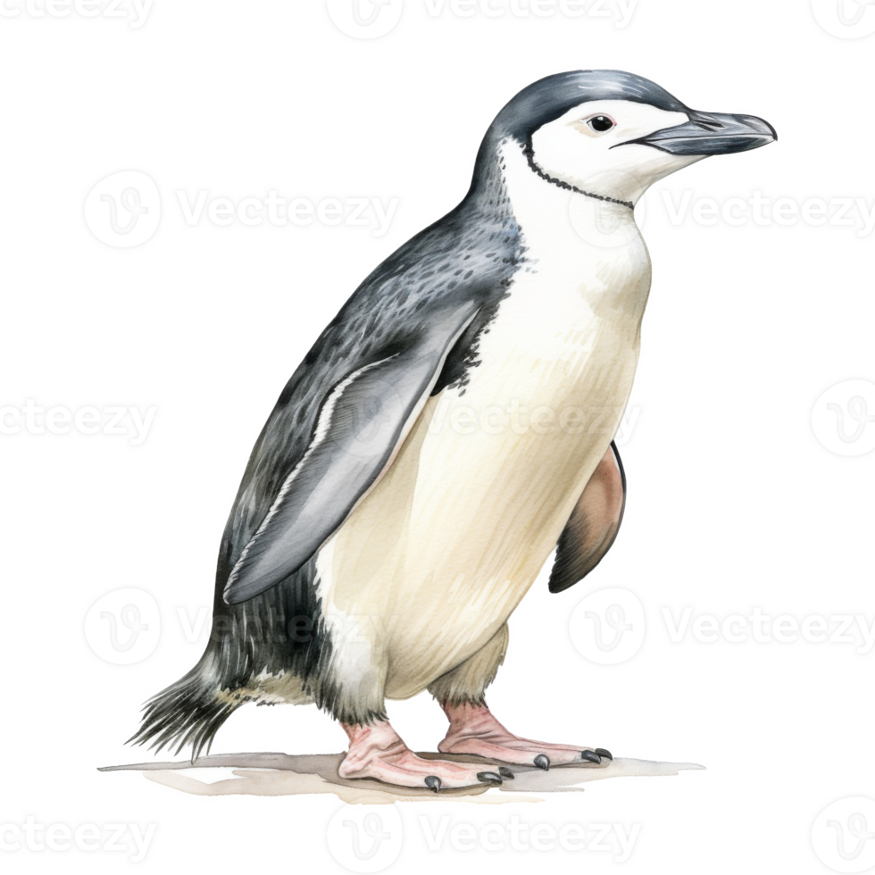 Chinstrap Penguin, Animal Illustration. Watercolor Style png