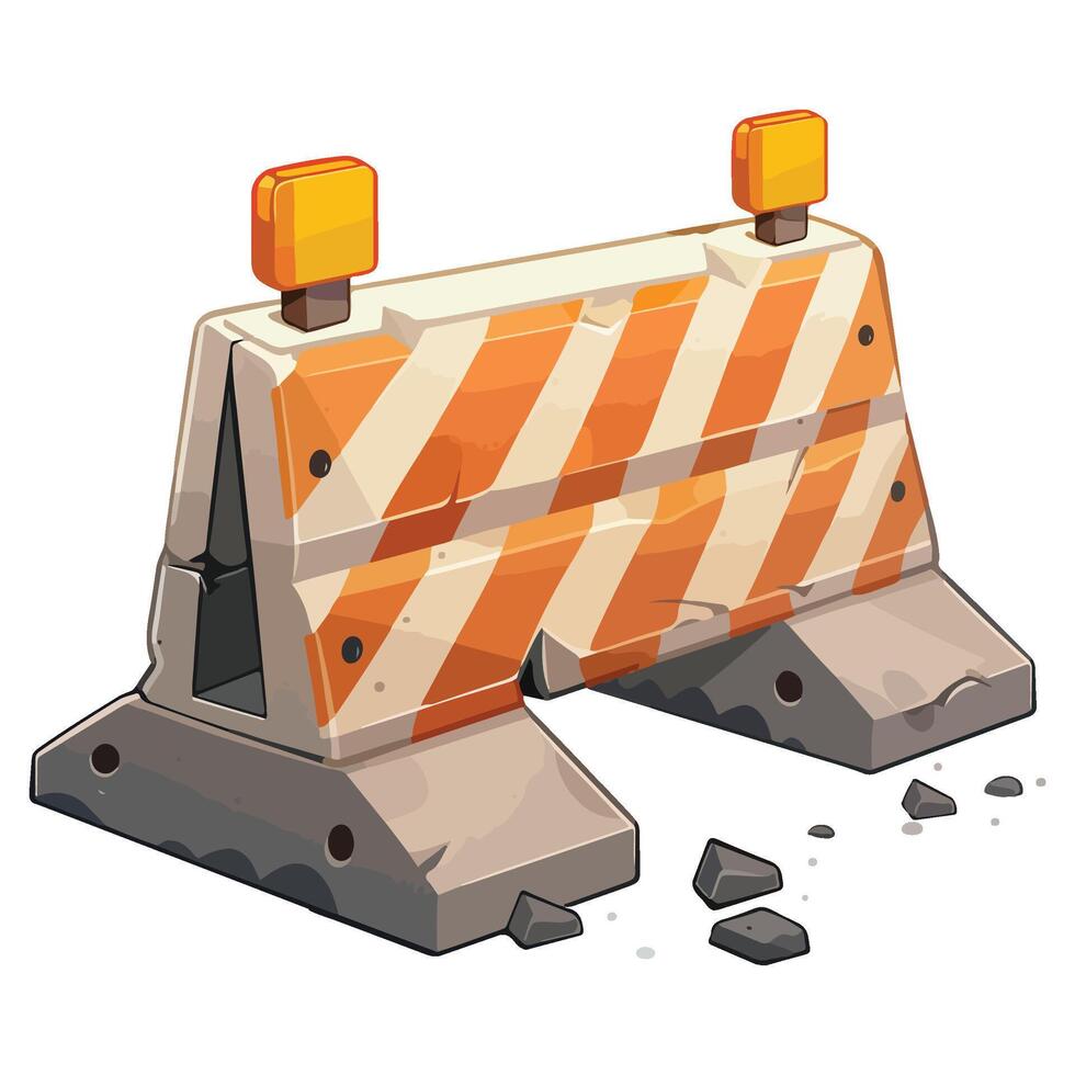 concrete road barriers for blocking road Illustration vector
