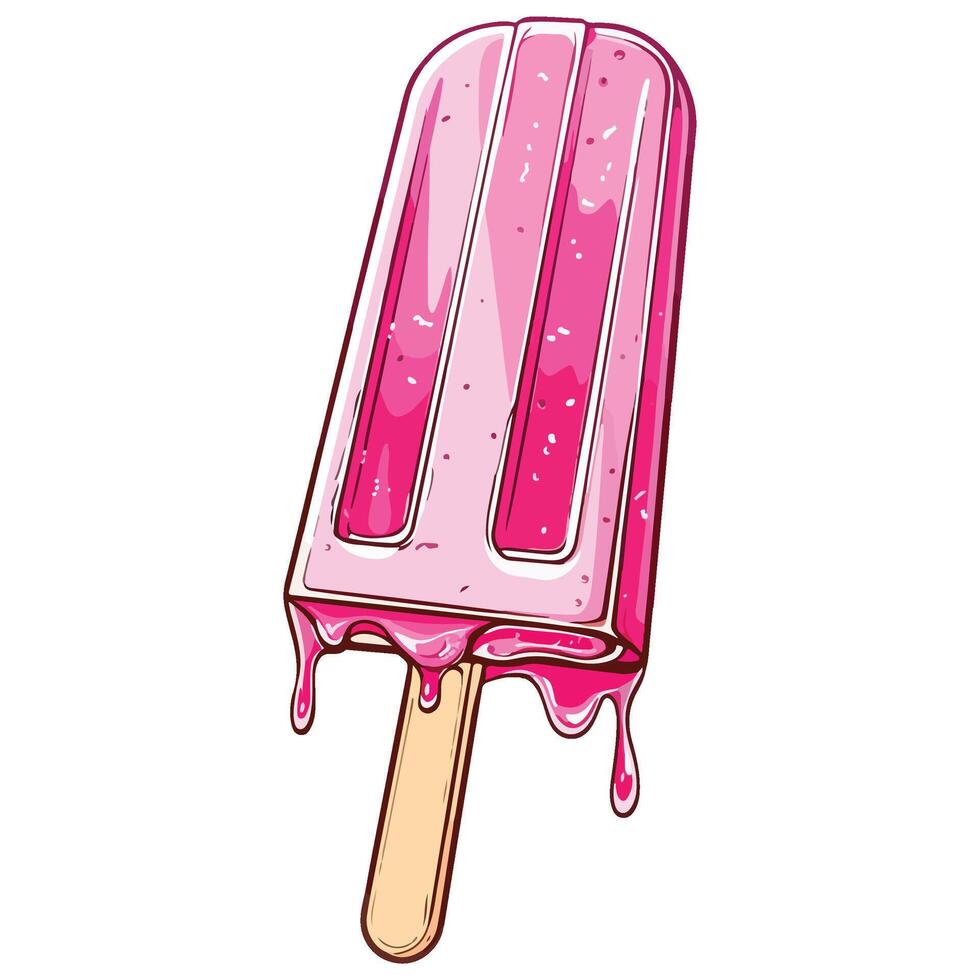Pink Popsicle Dripping illustration vector