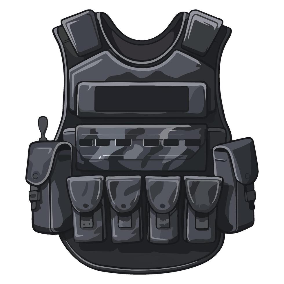 Police flak jackets or bulletproof vest illustration vector