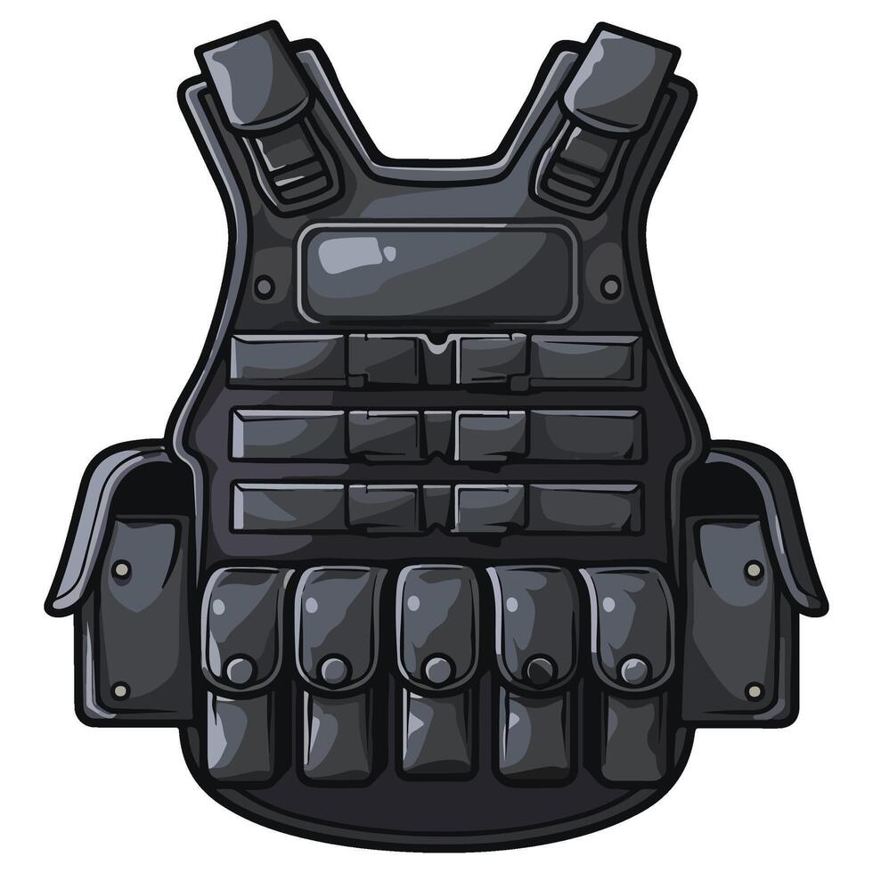 Police flak jackets or bulletproof vest illustration vector