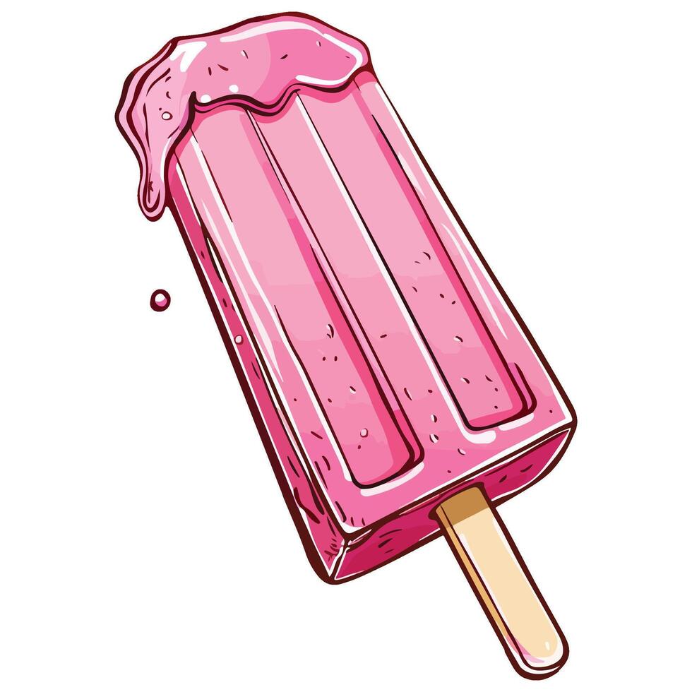 Pink Popsicle Dripping illustration vector