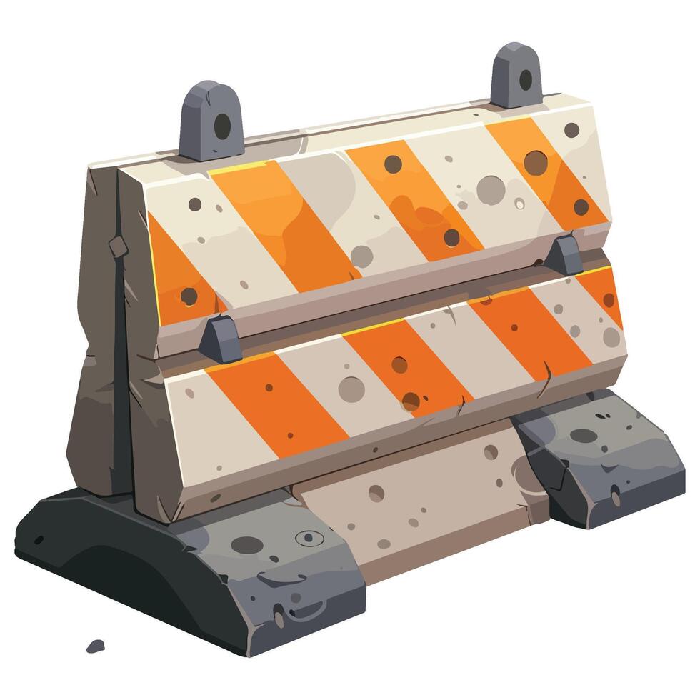 concrete road barriers for blocking road Illustration vector